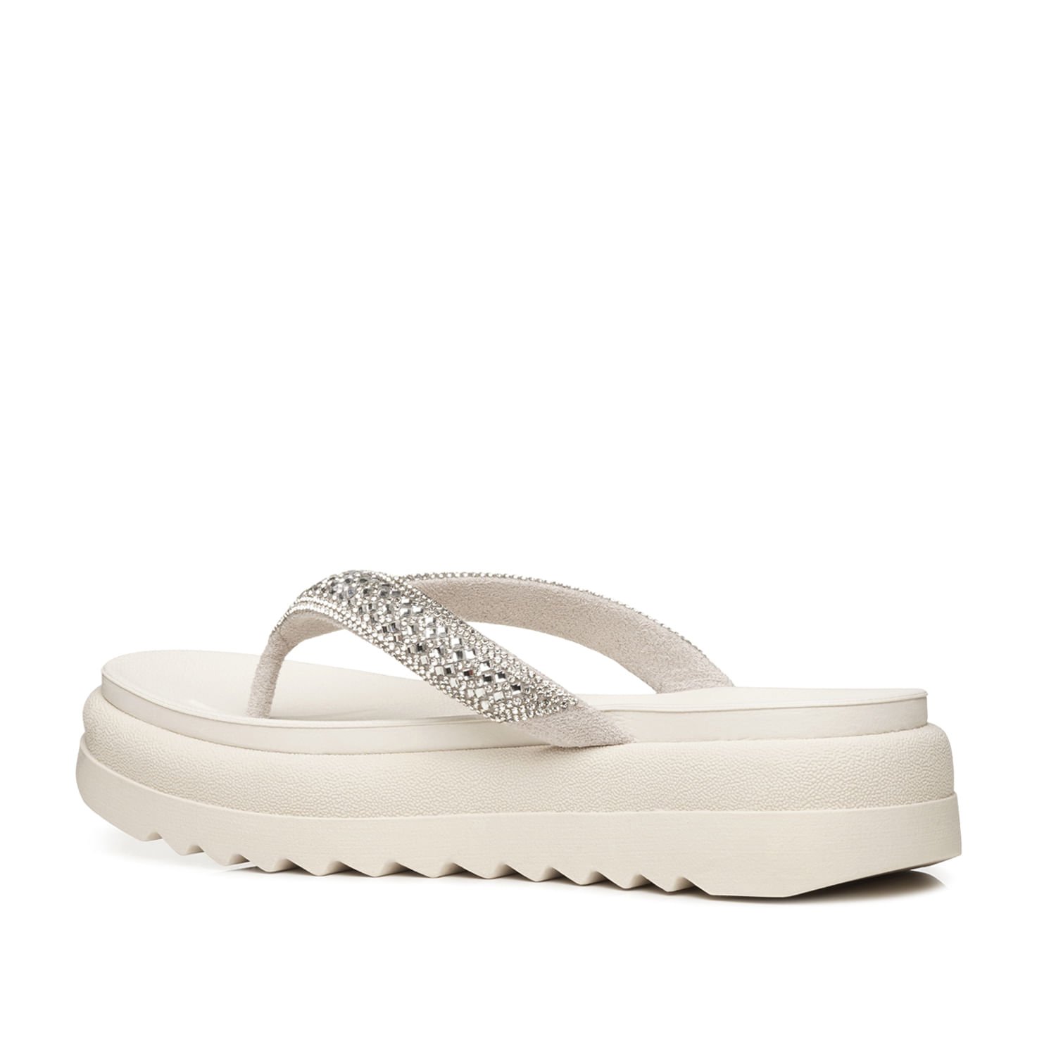 Chinelo Pegada Feminino em Couro Cristal 234455-01 Branco 4