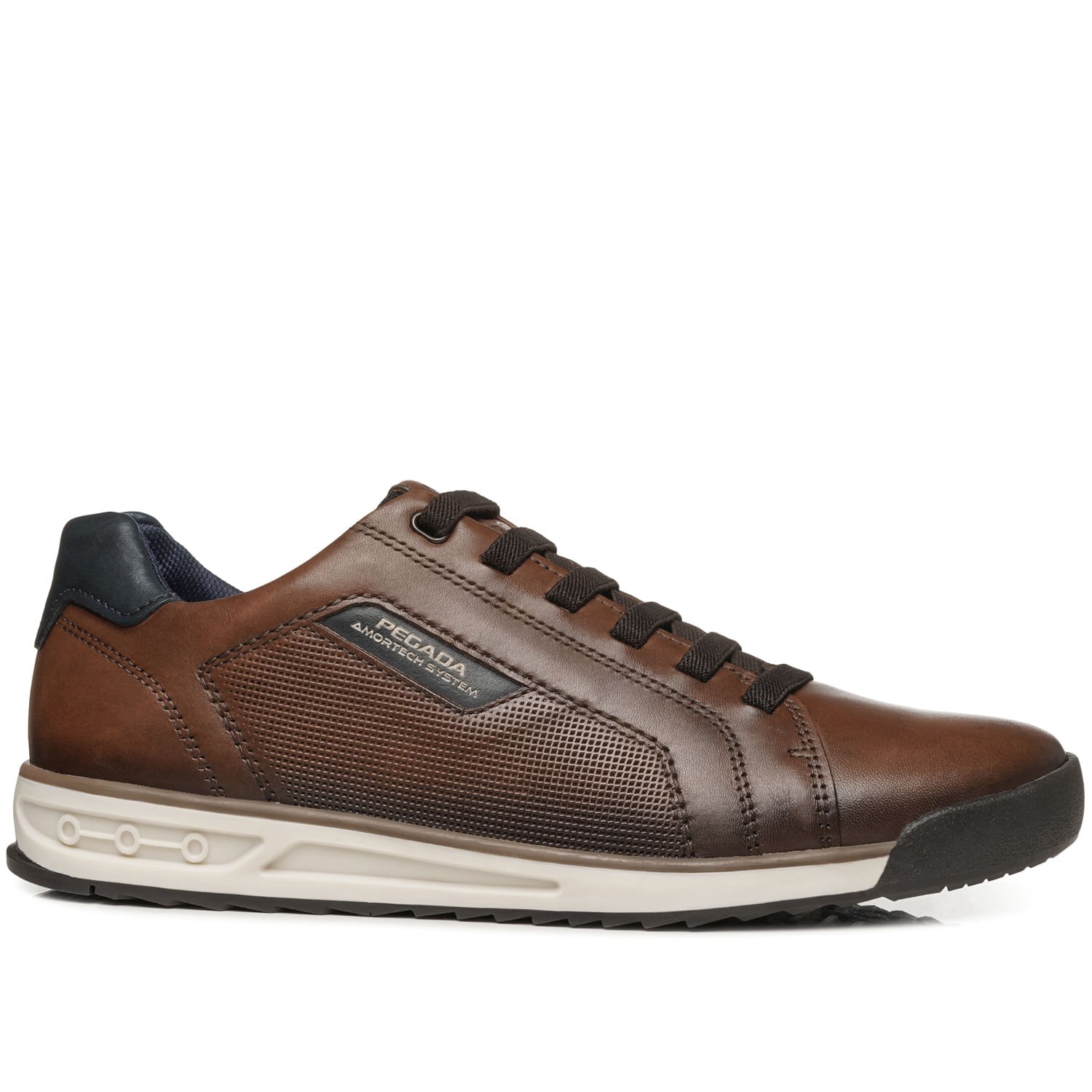 Sapatenis Pegada Masculino em Couro Pinhão 112502-02