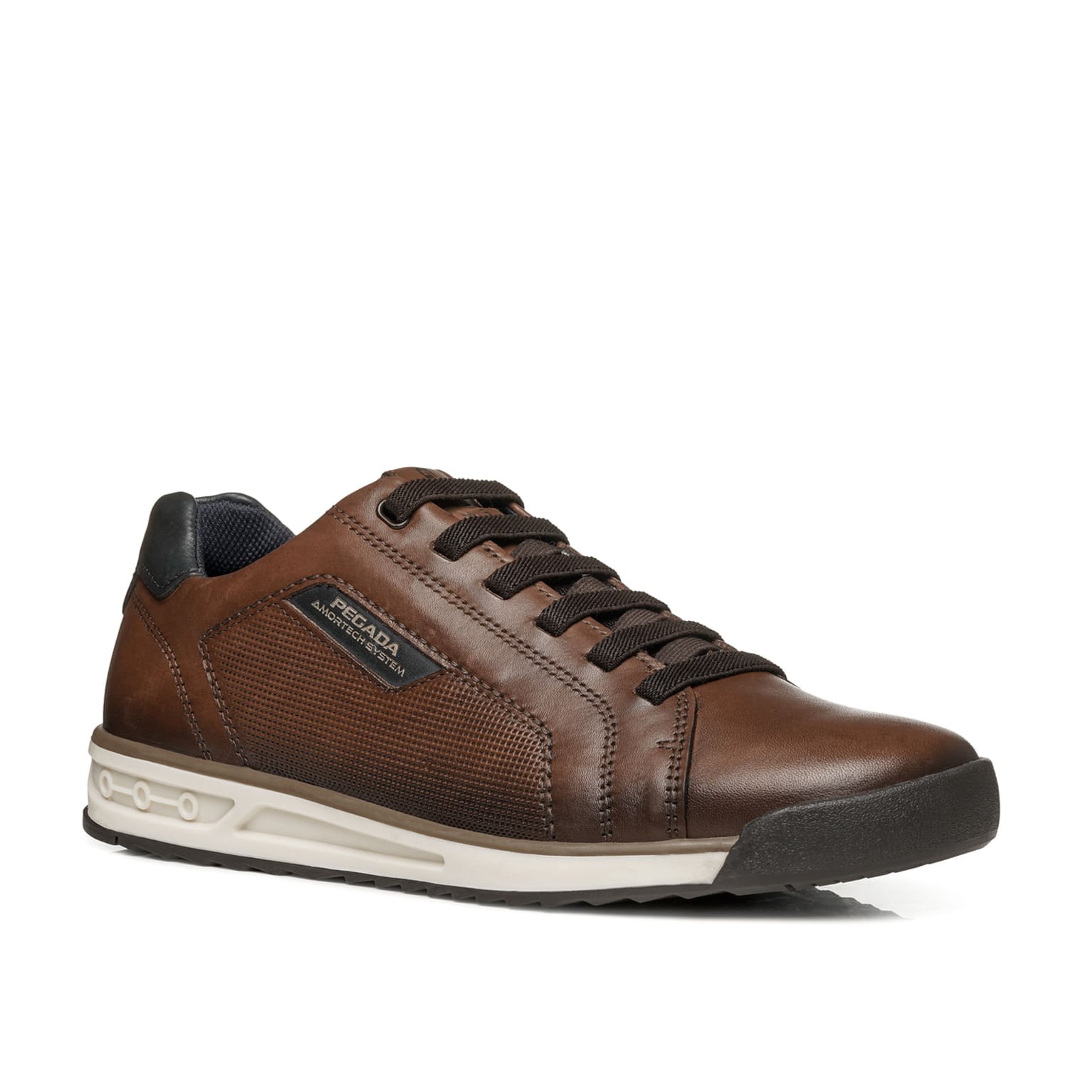 Sapatenis Pegada Masculino em Couro Pinhão 112502-02 Pinhão 3