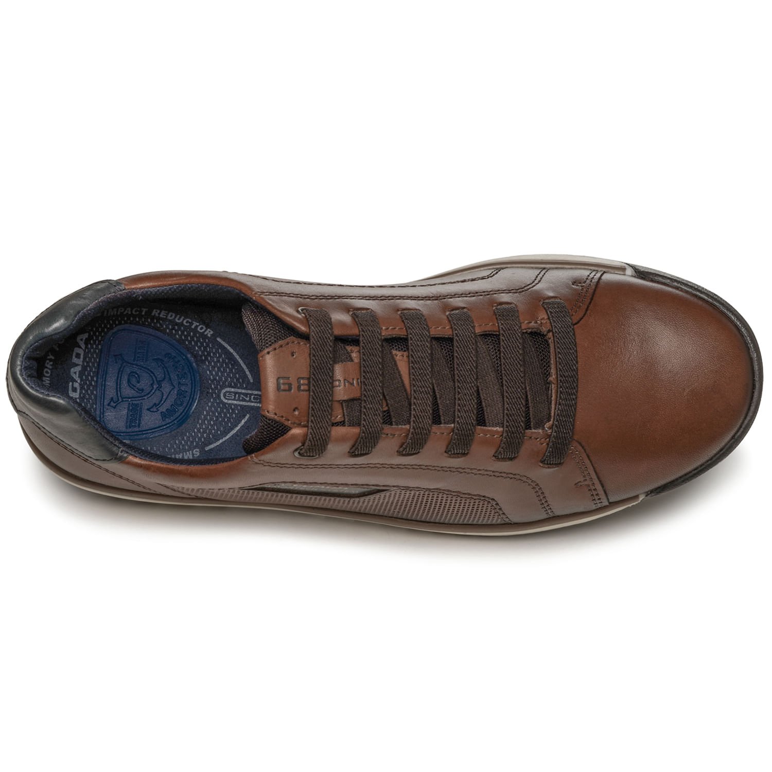 Sapatenis Pegada Masculino em Couro Pinhão 112502-02 Pinhão 6