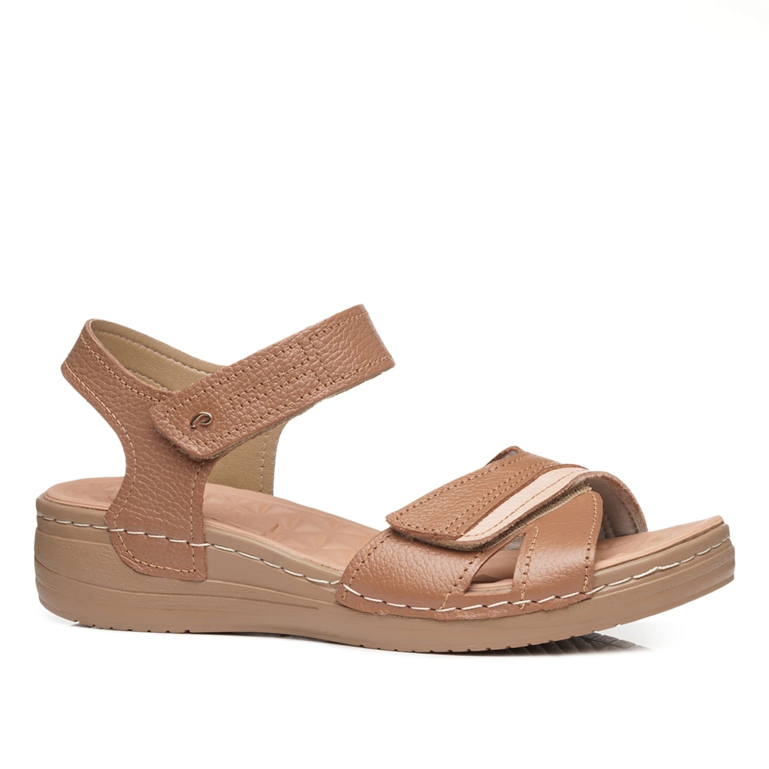 Sandália Pegada Feminina em Couro Caramelo 233814-02 Caramelo 1