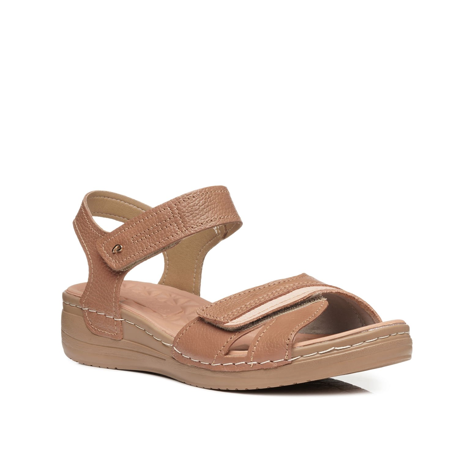 Sandália Pegada Feminina em Couro Caramelo 233814-02 Caramelo 2