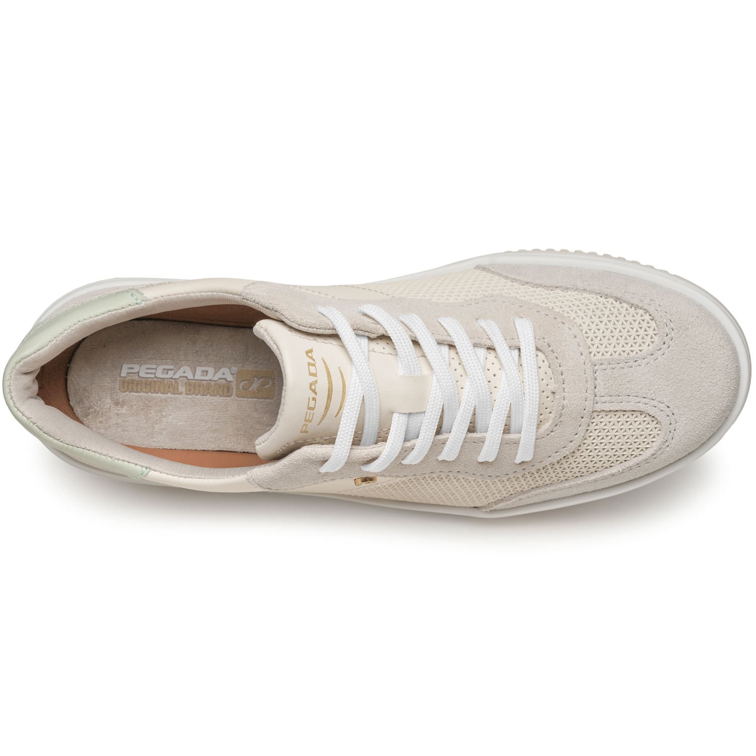 Tênis Pegada Feminino em Couro Milk 211805-07 Bege 6