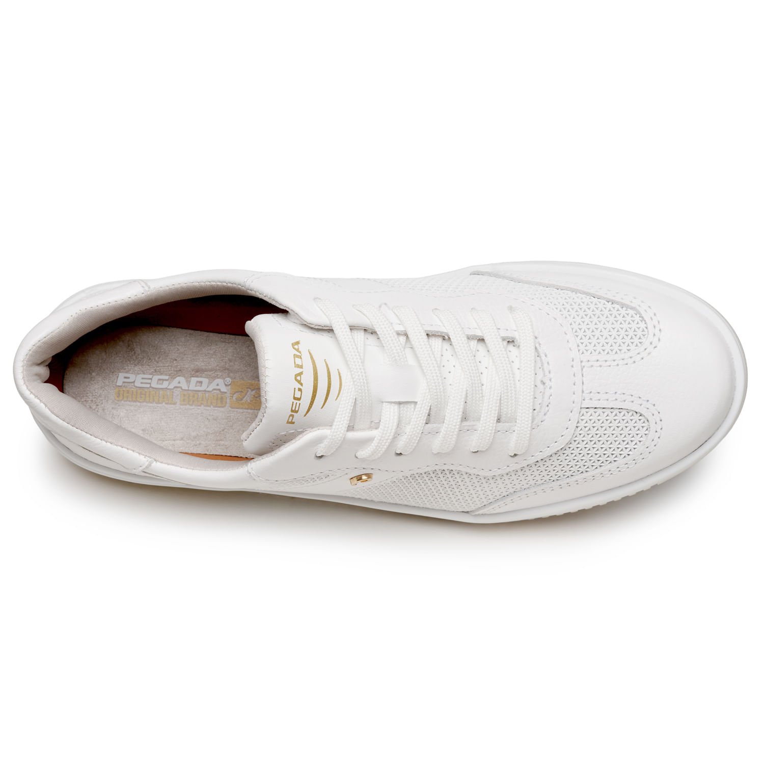 Tênis Pegada Feminino em Couro Branco 211805-01 Branco 5