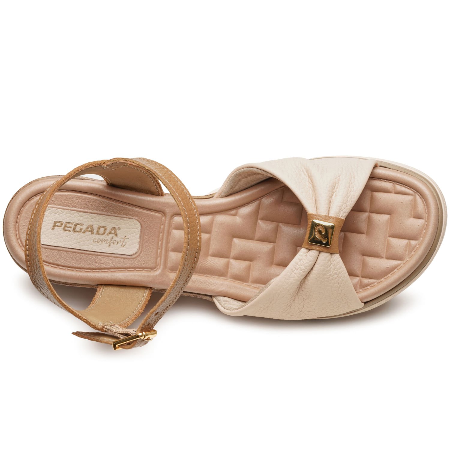 Sandália Pegada Feminina em Couro Off White 233956-01 Marrom 5