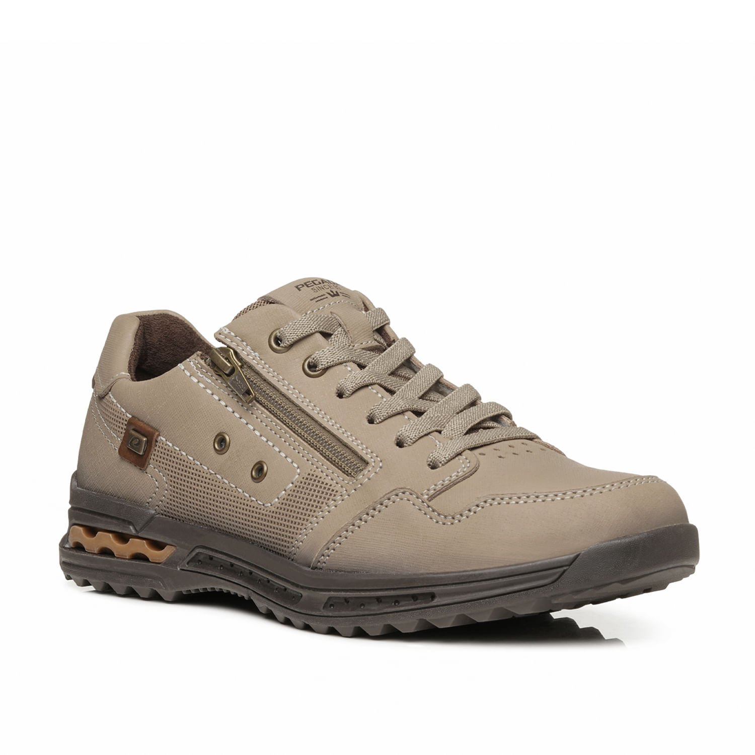 Sapatênis Pegada Masculino Plus Size em Couro Areia 511801-04 Areia 2