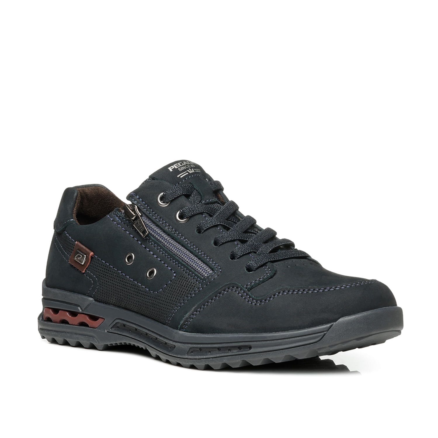 Sapatênis Pegada Masculino Plus Size em Couro Marinho 511801-06 Marinho 2