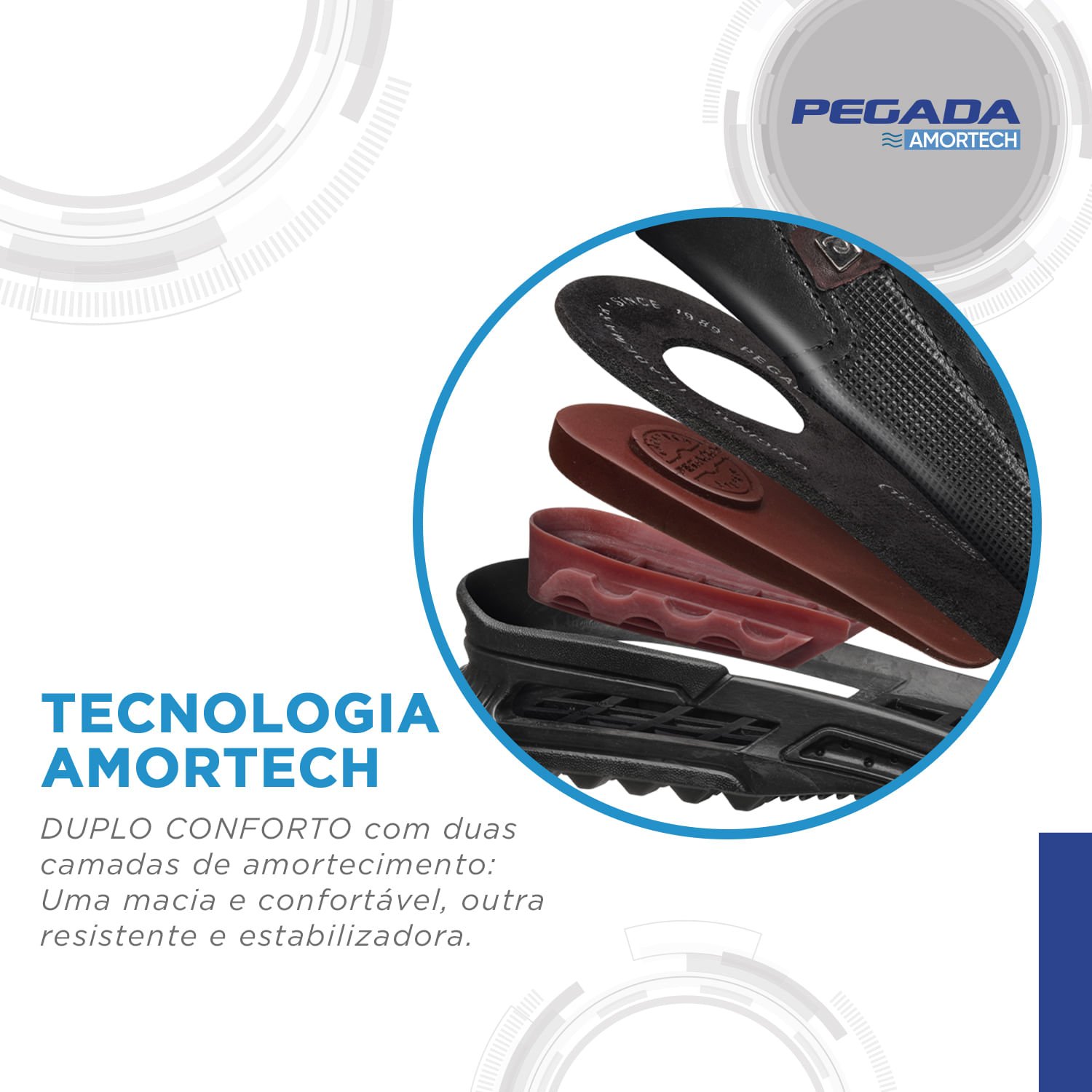 Sapatênis Pegada Masculino Plus Size em Couro Marinho 511801-06 Marinho 4