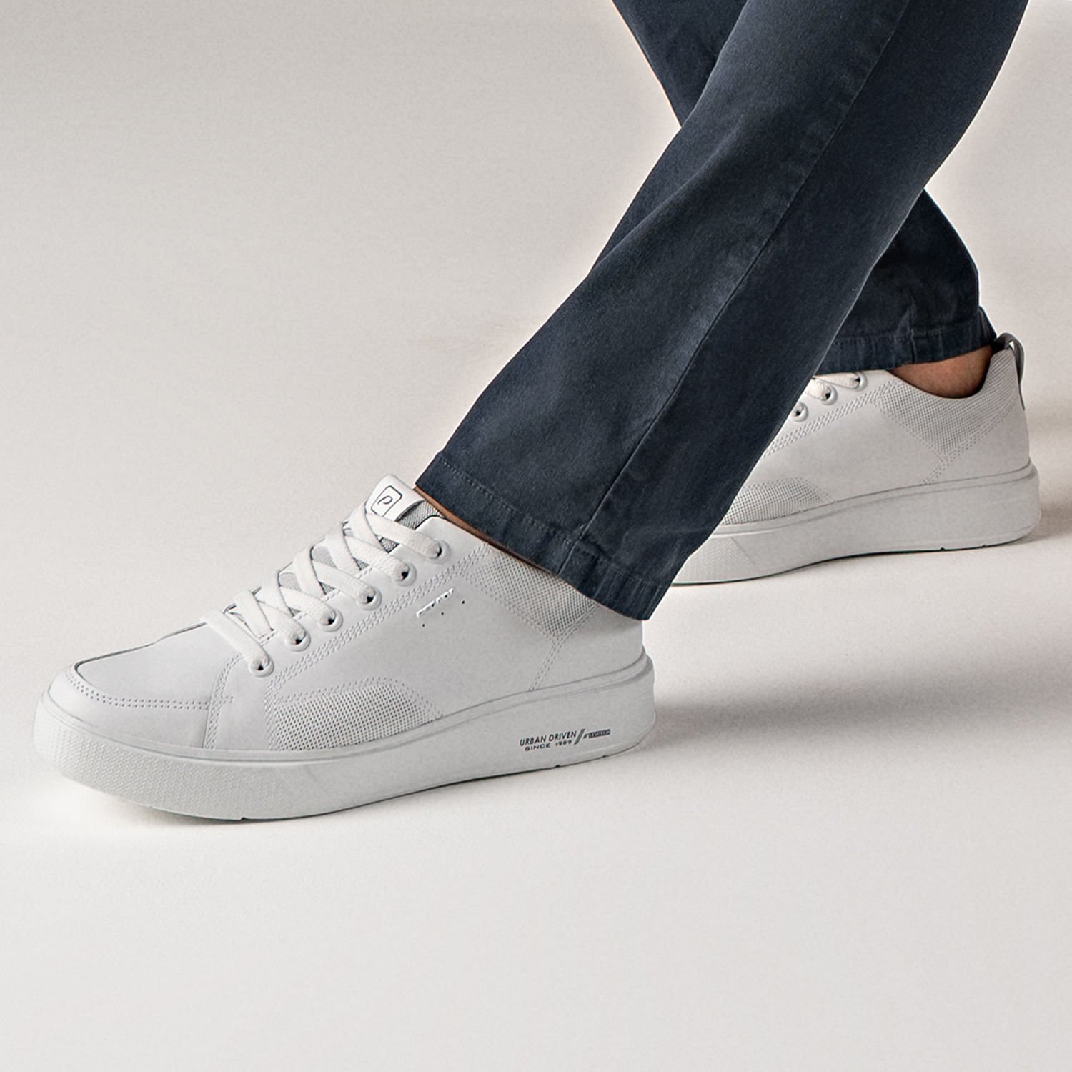 Tênis Casual Pegada Masculino Plus Size em Couro Branco 511902-01 Branco 2