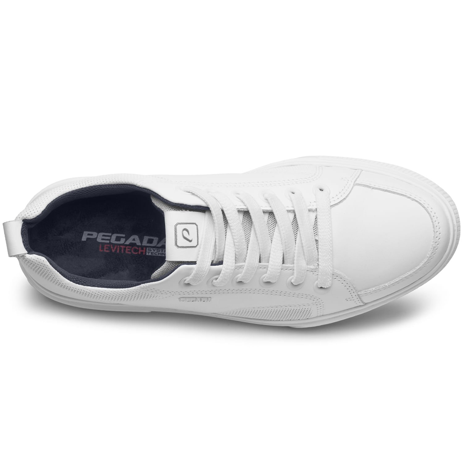 Tênis Casual Pegada Masculino Plus Size em Couro Branco 511902-01 Branco 7