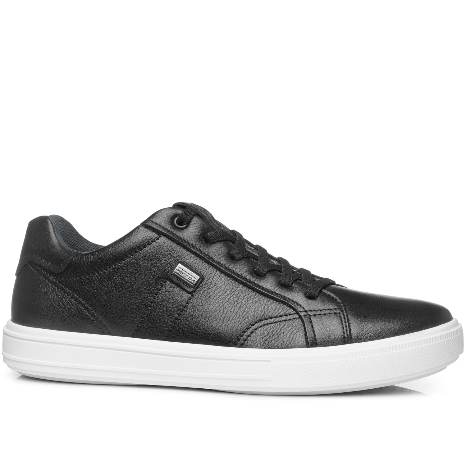 Tênis Casual Pegada Masculino em Couro Preto 111506-03