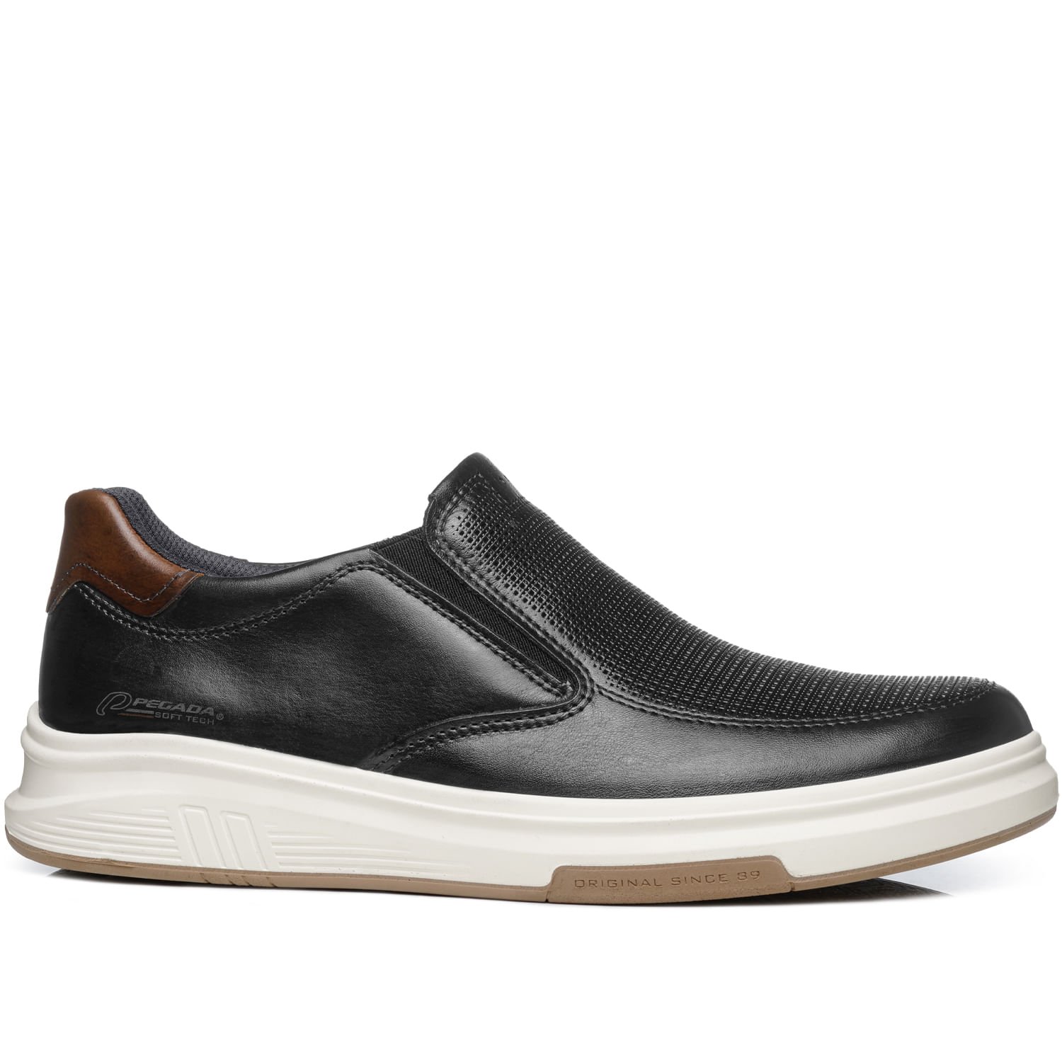 Tênis Casual Pegada Masculino em Couro Preto 112303-07