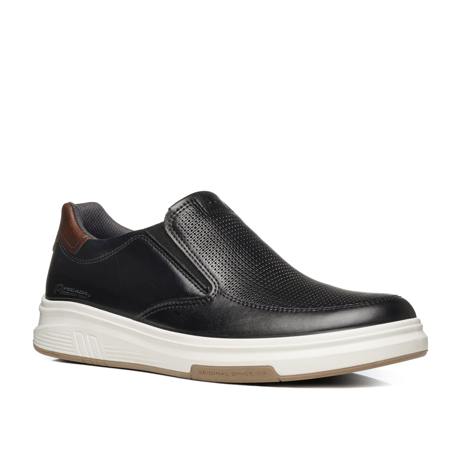 Tênis Casual Pegada Masculino em Couro Preto 112303-07 Preto 2
