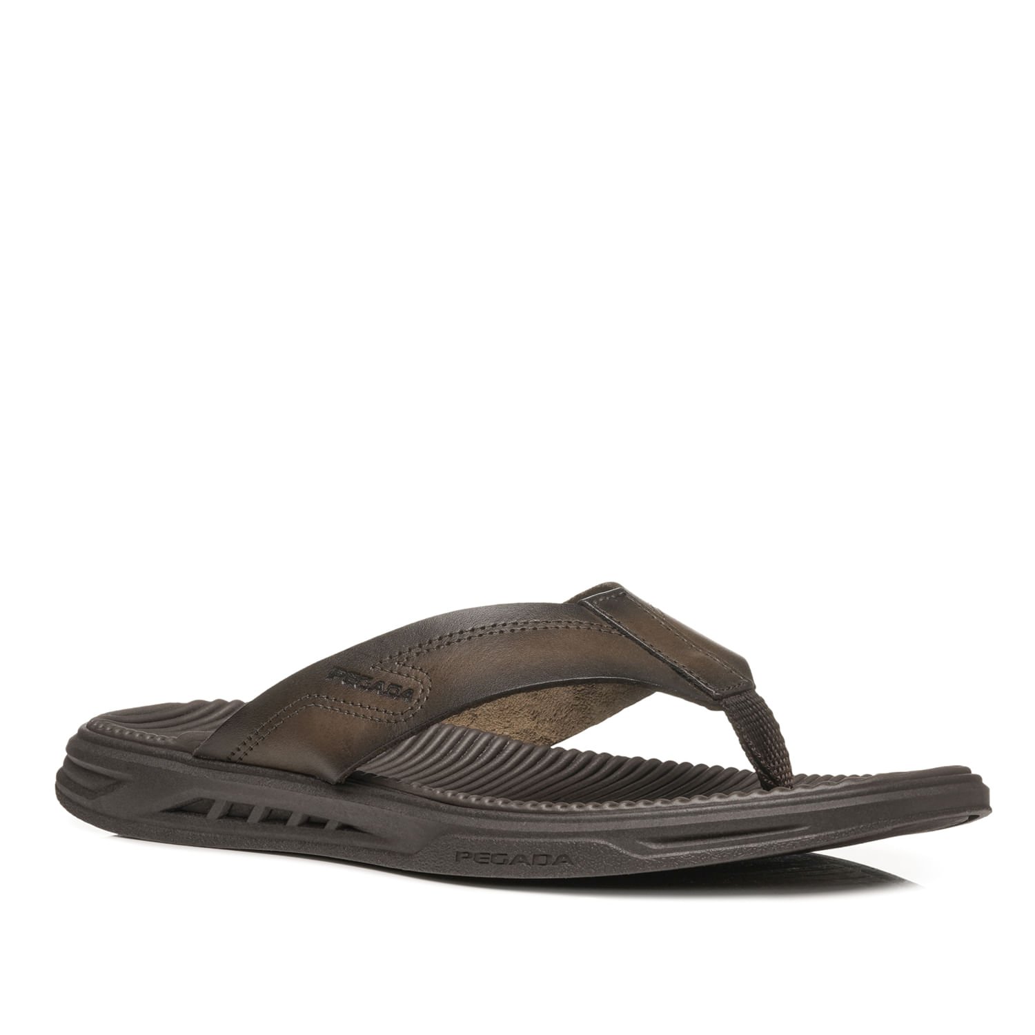 Chinelo Pegada Masculino em Couro Cravo 134602-02 Cravo 3