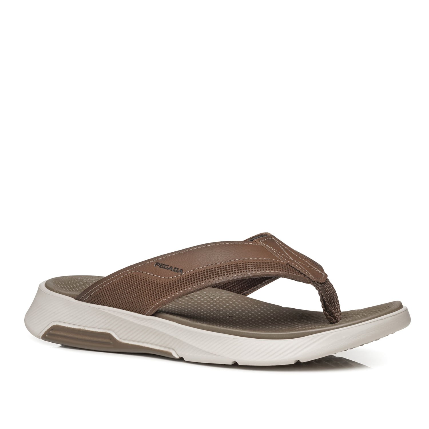 Chinelo Pegada Masculino em Couro Caqui 134701-07 Caqui 3