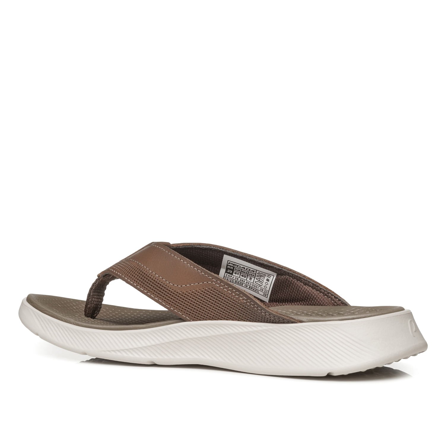 Chinelo Pegada Masculino em Couro Caqui 134701-07 Caqui 4