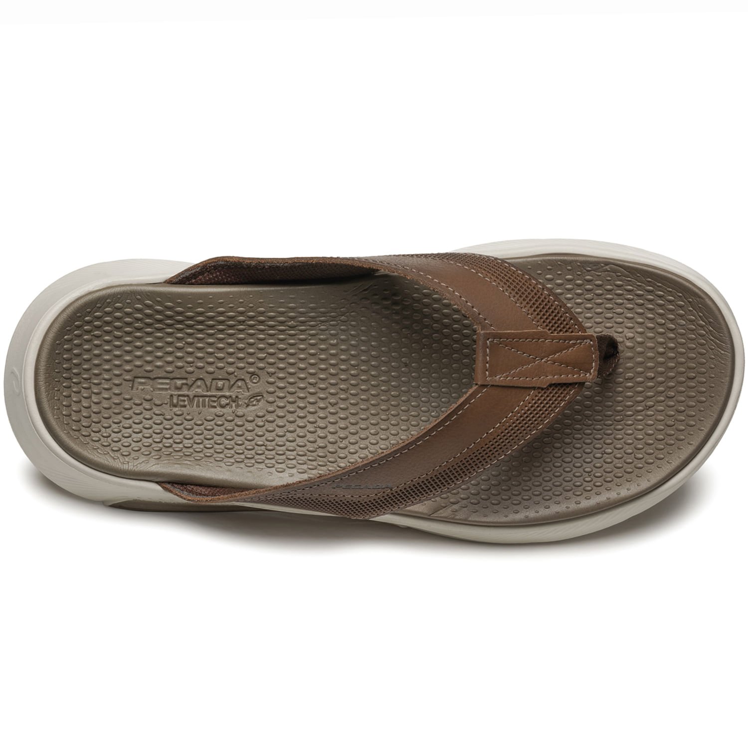 Chinelo Pegada Masculino em Couro Caqui 134701-07 Caqui 7