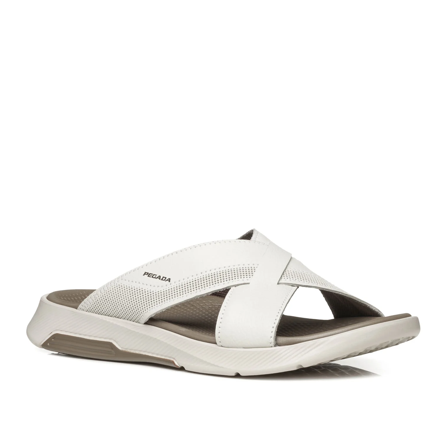 Chinelo Pegada Masculino em Couro Milk 134702-02 Branco 3