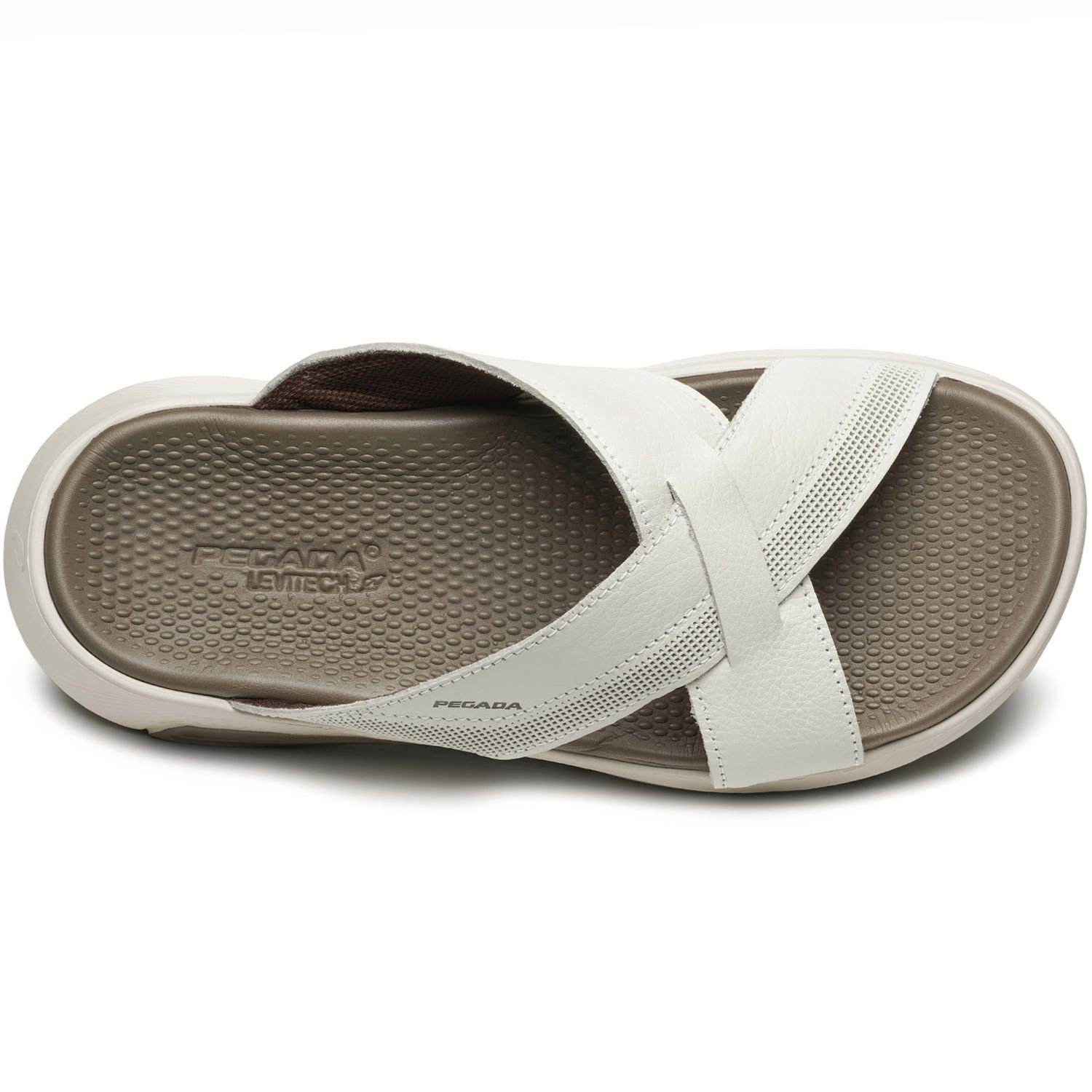 Chinelo Pegada Masculino em Couro Milk 134702-02 Branco 7