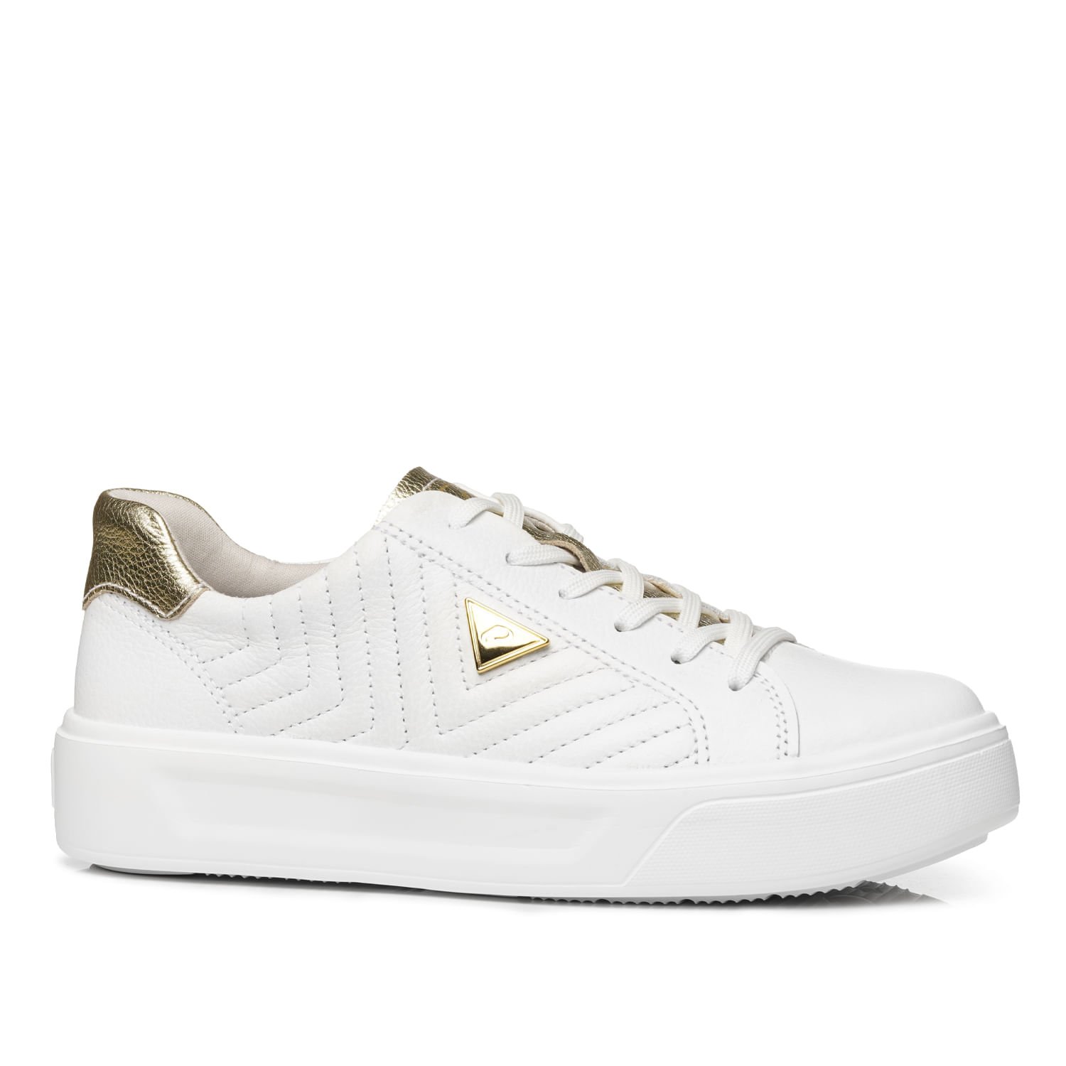 Tênis Pegada Feminino em Couro Branco 211220-01