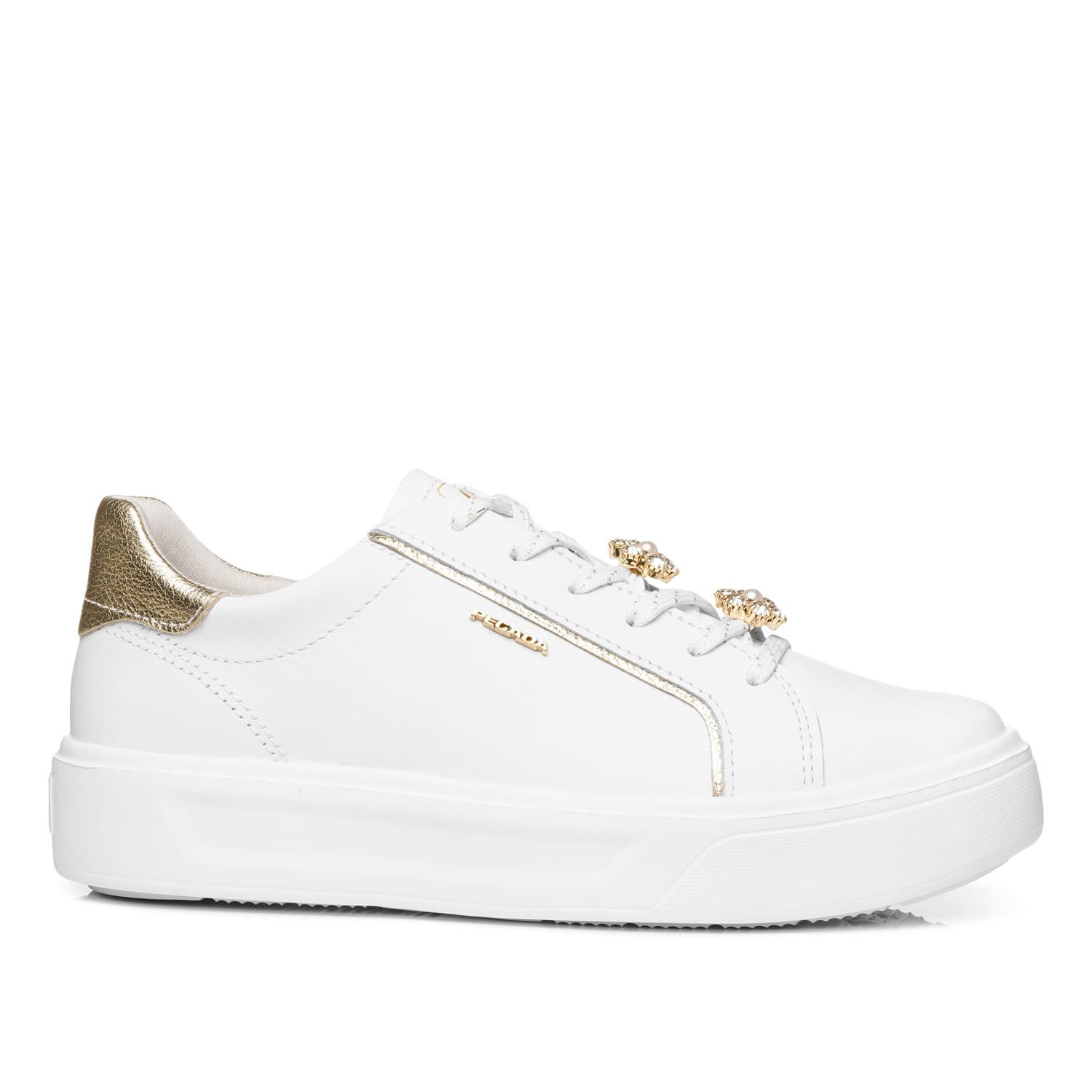 Tênis Pegada Feminino em Couro Branco 211221-01