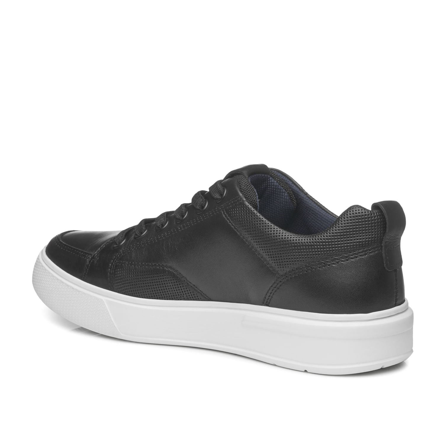 Tênis Casual Pegada Masculino Plus Size em Couro Preto 511902-06 Preto 3