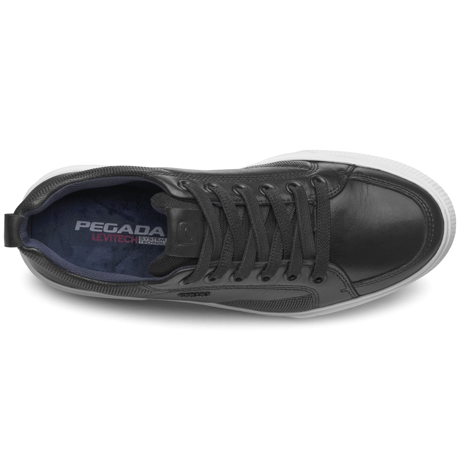 Tênis Casual Pegada Masculino Plus Size em Couro Preto 511902-06 Preto 6