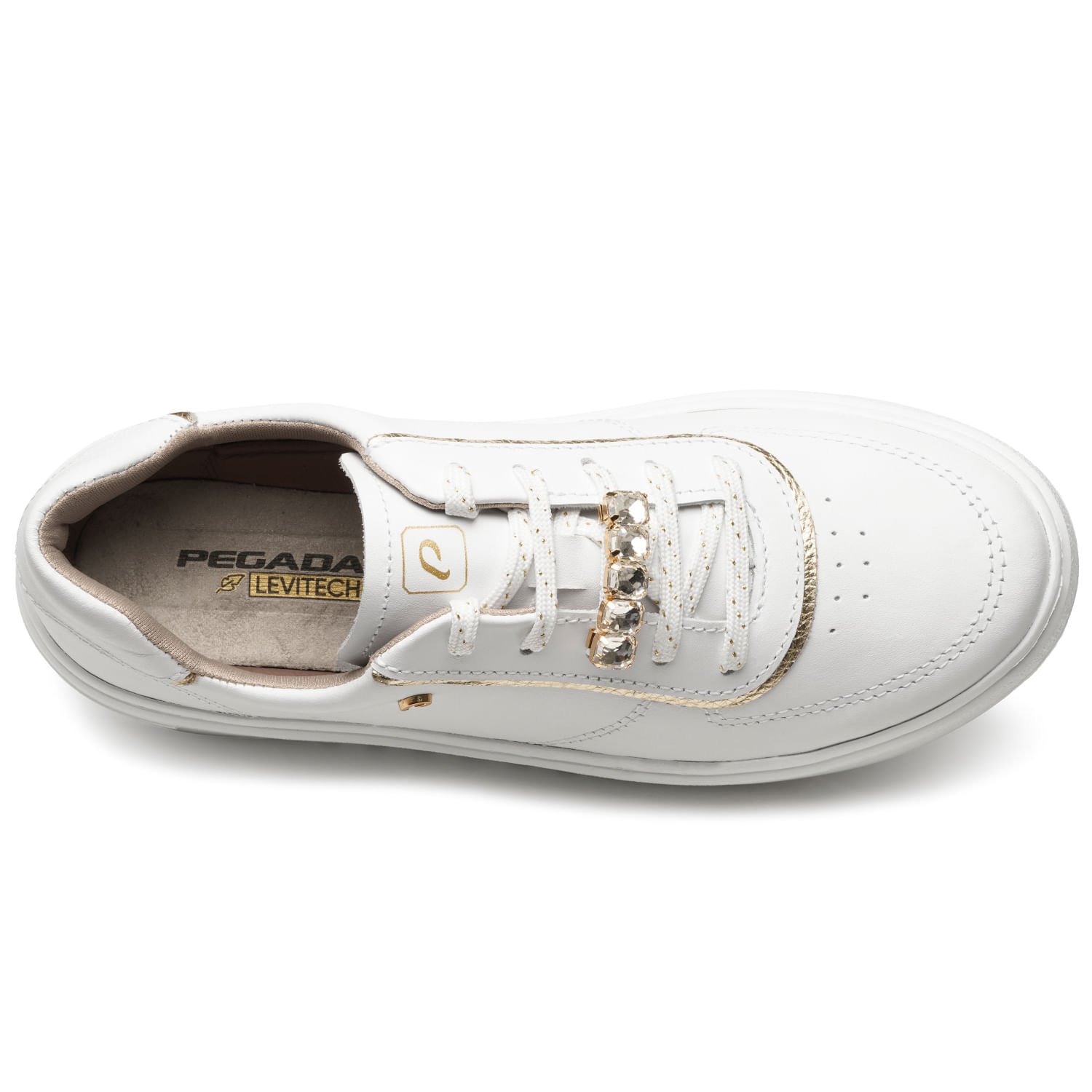 Tênis Pegada Feminino em Couro Branco 213107-01 Branco 7