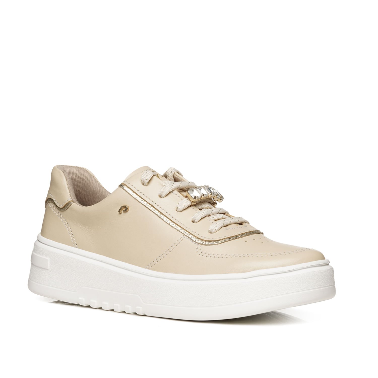 Tênis Pegada Feminino em Couro Sand 213107-02 Bege 3