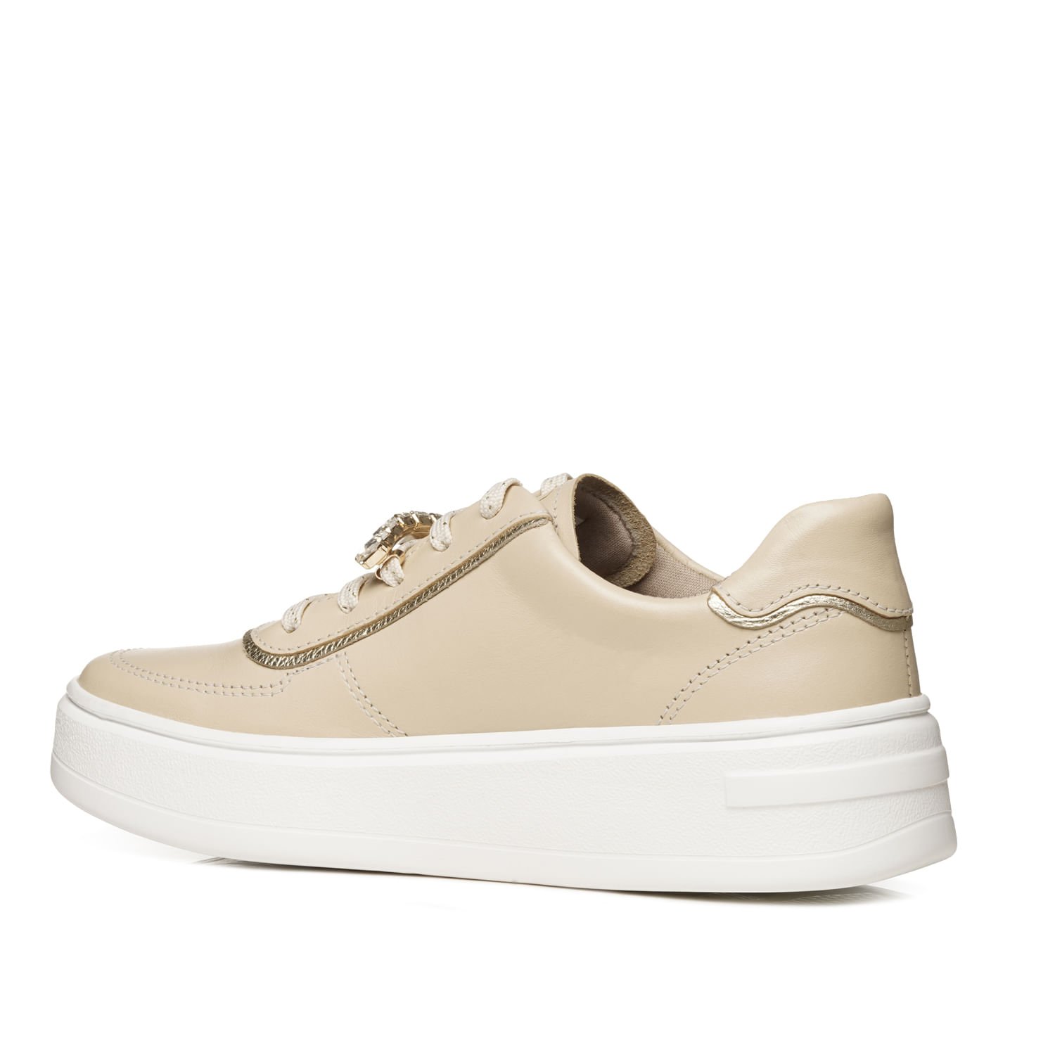 Tênis Pegada Feminino em Couro Sand 213107-02 Bege 4