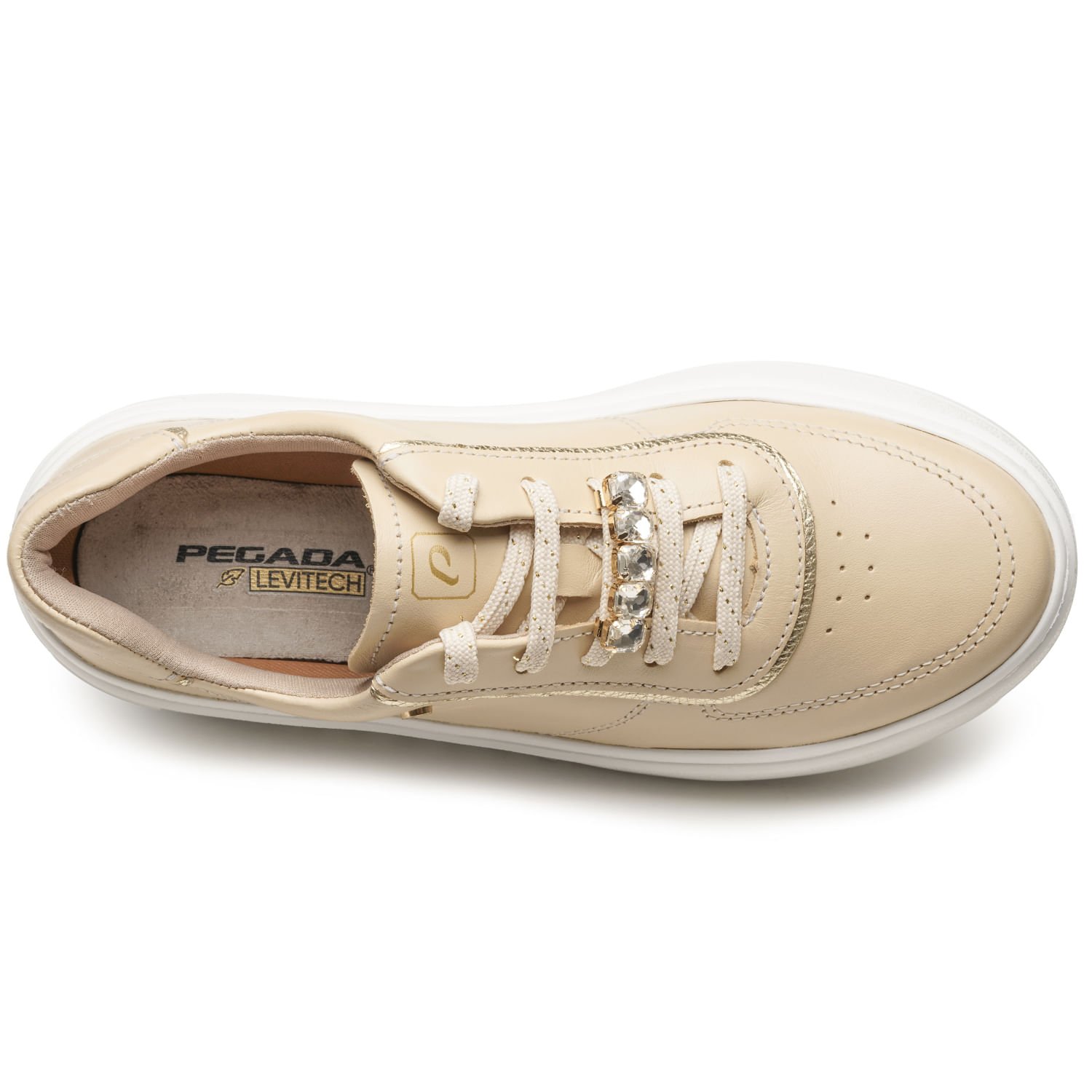 Tênis Pegada Feminino em Couro Sand 213107-02 Bege 7