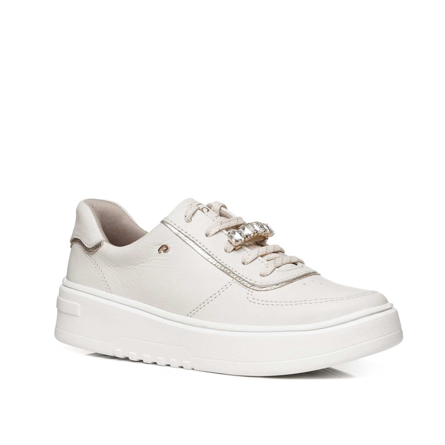 Tênis Pegada Feminino em Couro Milk 213107-03 Branco 3