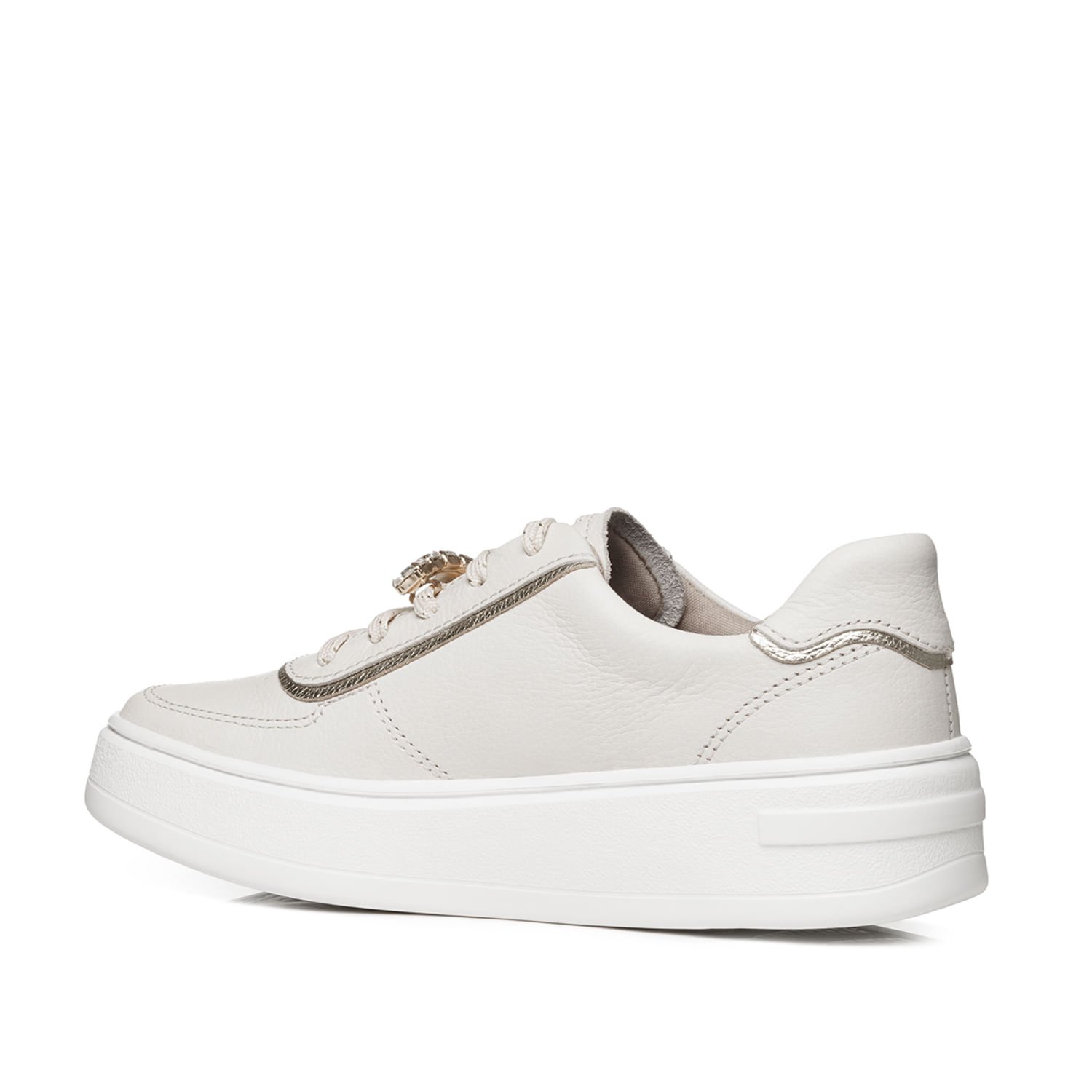 Tênis Pegada Feminino em Couro Milk 213107-03 Branco 4