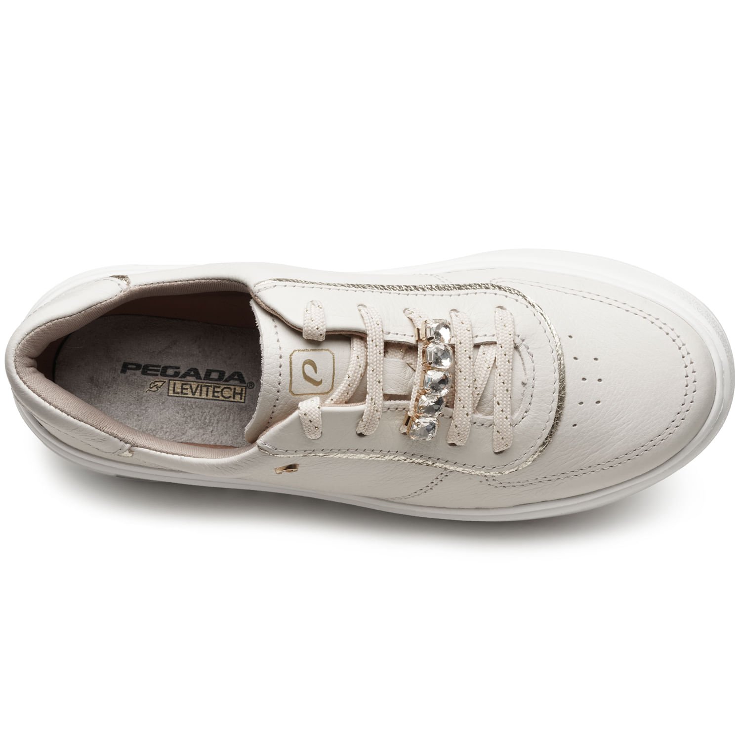 Tênis Pegada Feminino em Couro Milk 213107-03 Branco 7