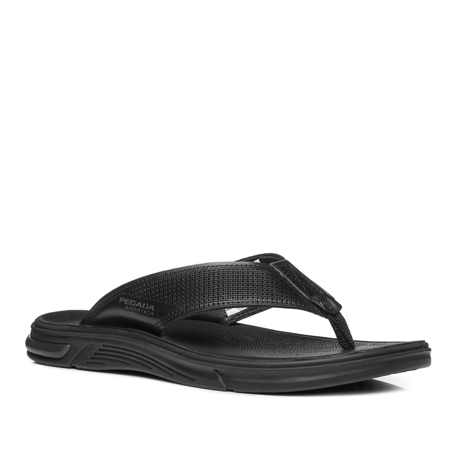 Chinelo Pegada Masculino em Couro Preto 134403-03 Preto 3