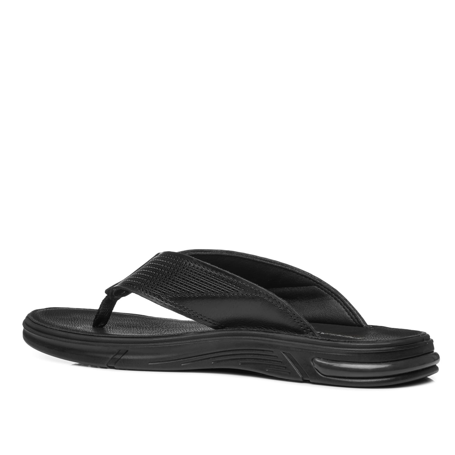 Chinelo Pegada Masculino em Couro Preto 134403-03 Preto 4