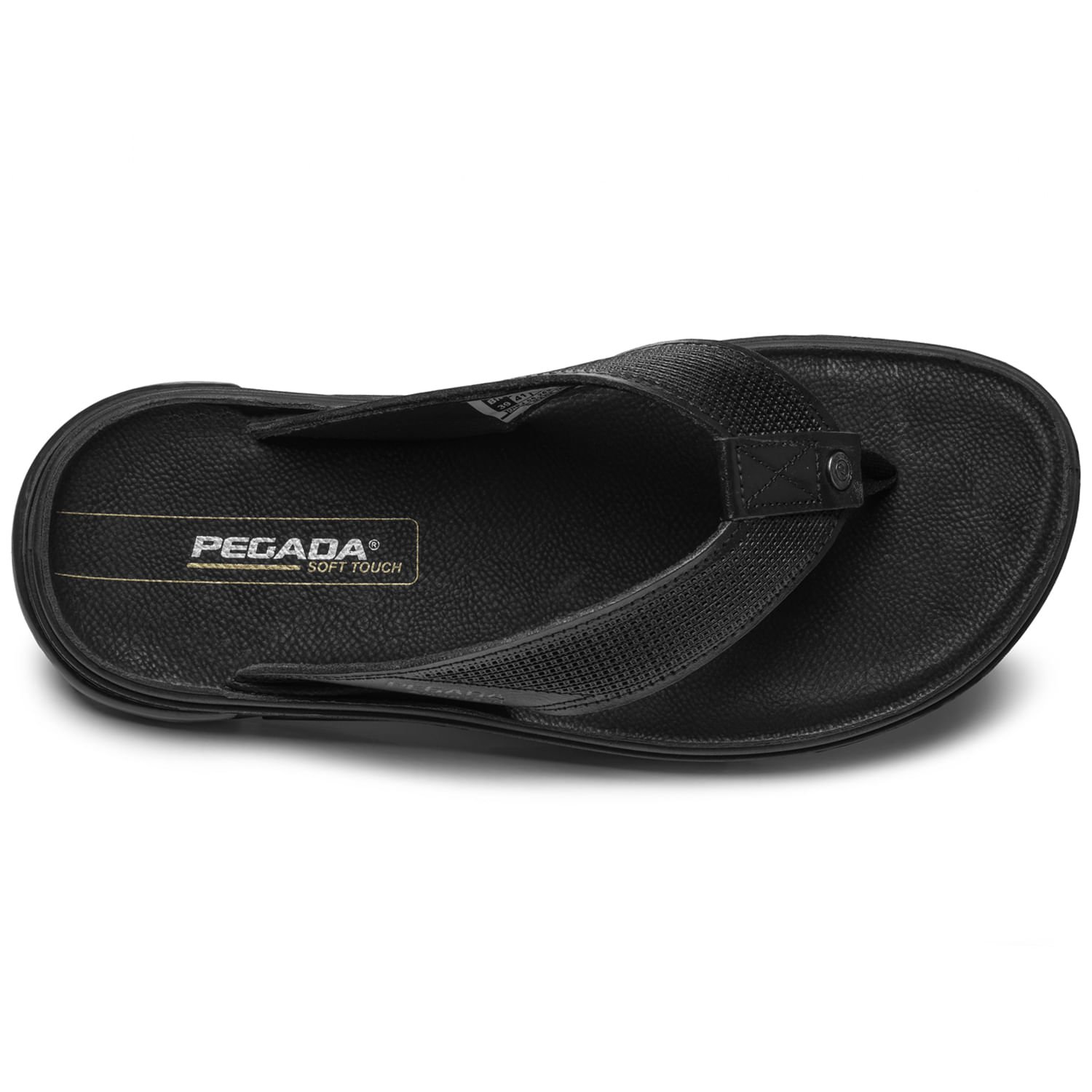 Chinelo Pegada Masculino em Couro Preto 134403-03 Preto 6