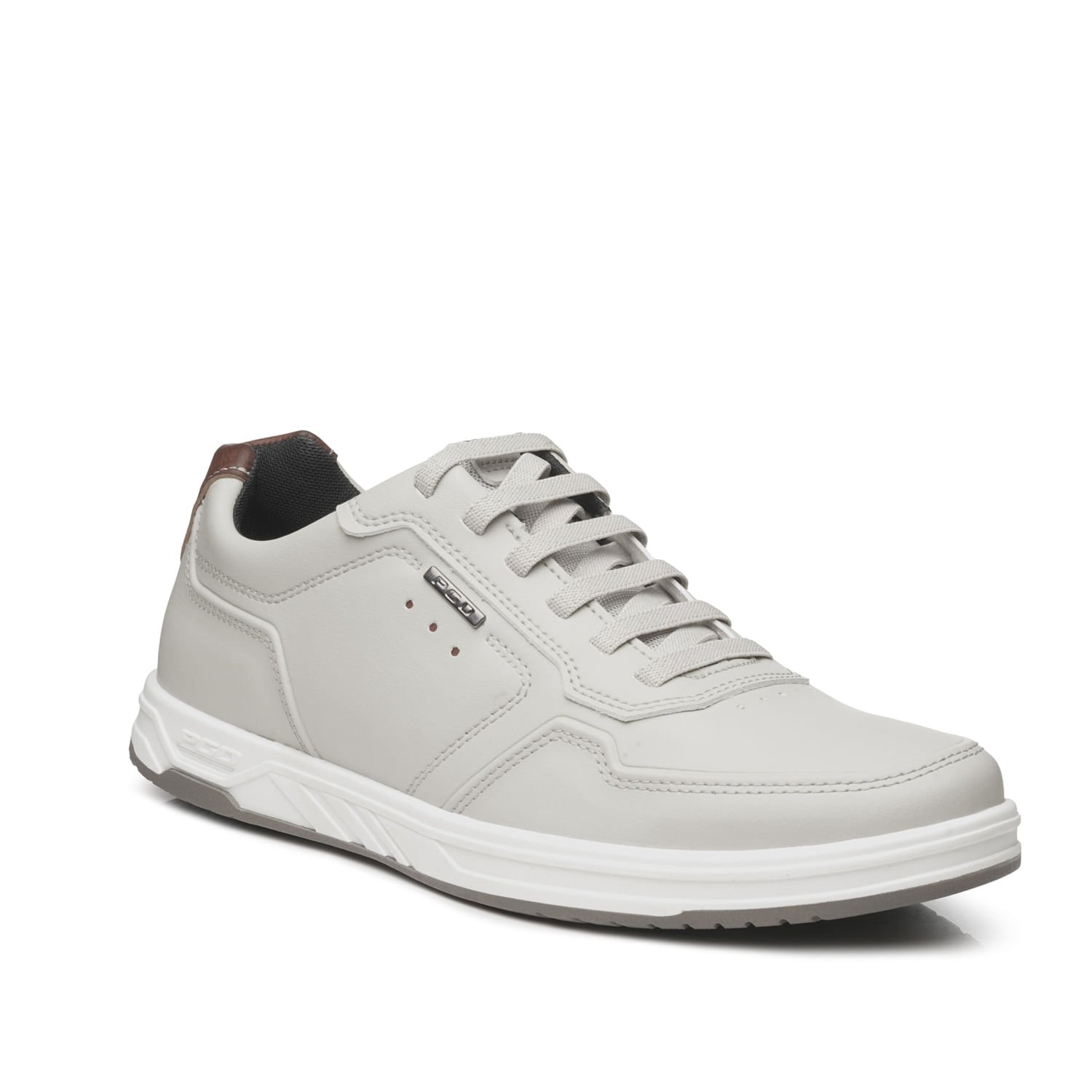 Sapatênis Pegada Masculino em Microfibra White 172001-02 Cinza 2