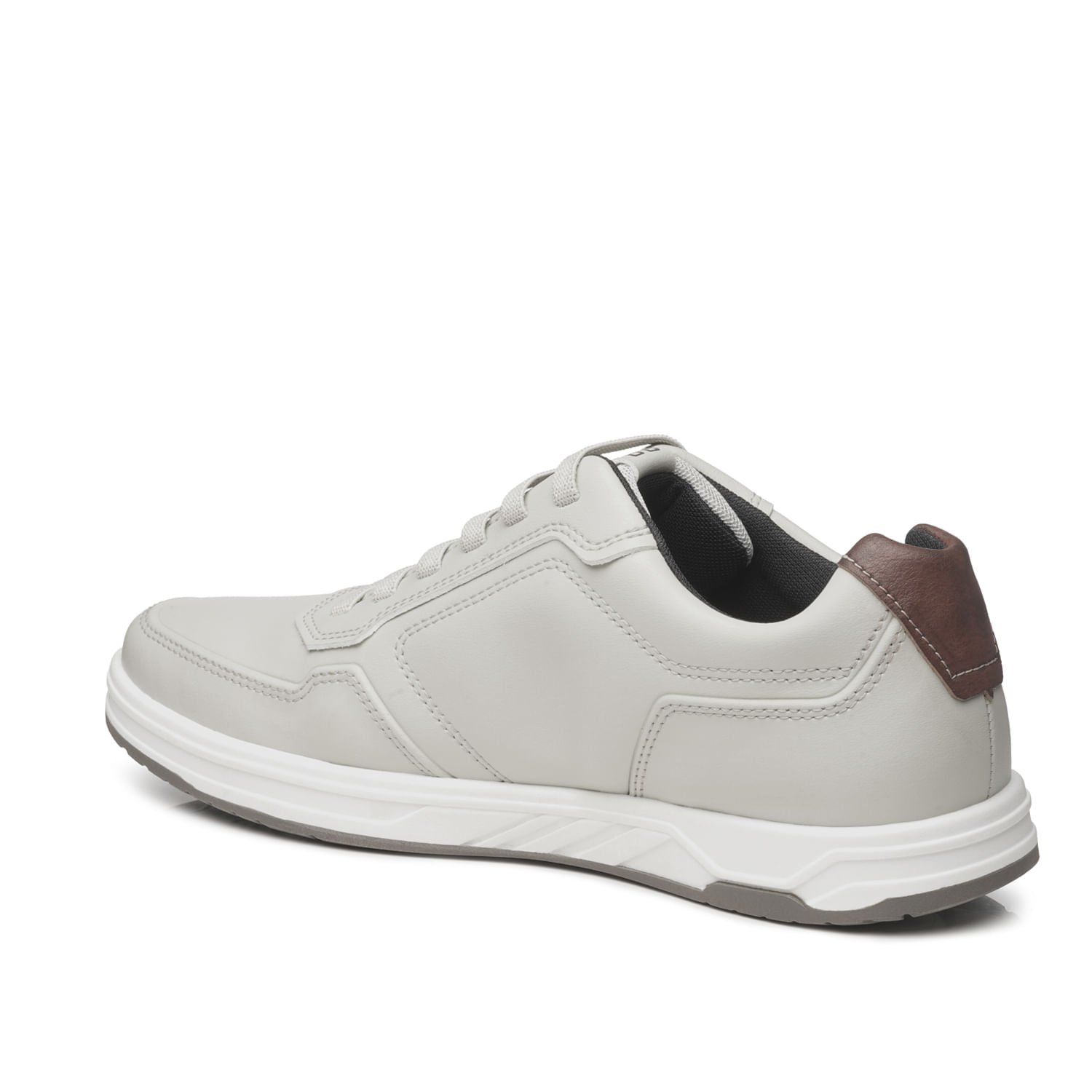 Sapatênis Pegada Masculino em Microfibra White 172001-02 Cinza 3