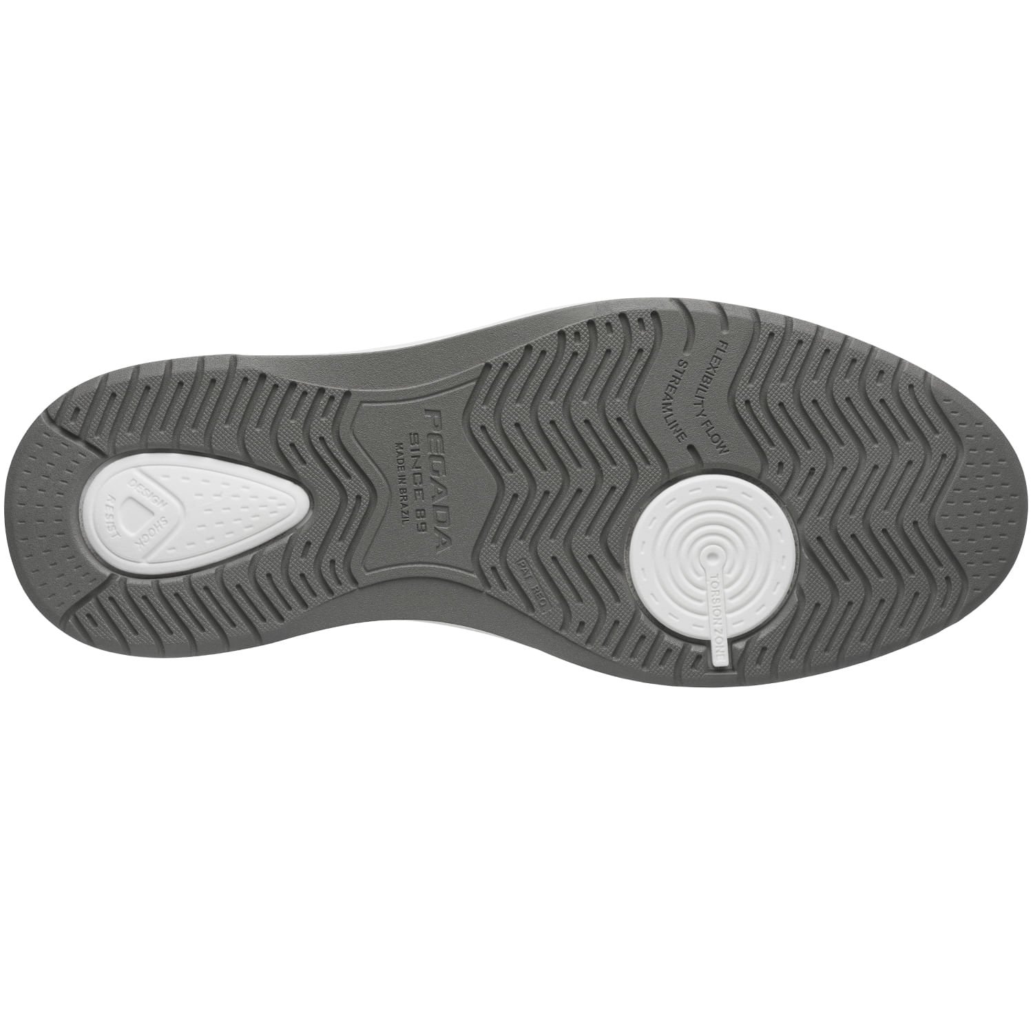 Sapatênis Pegada Masculino em Microfibra White 172001-02 Cinza 4