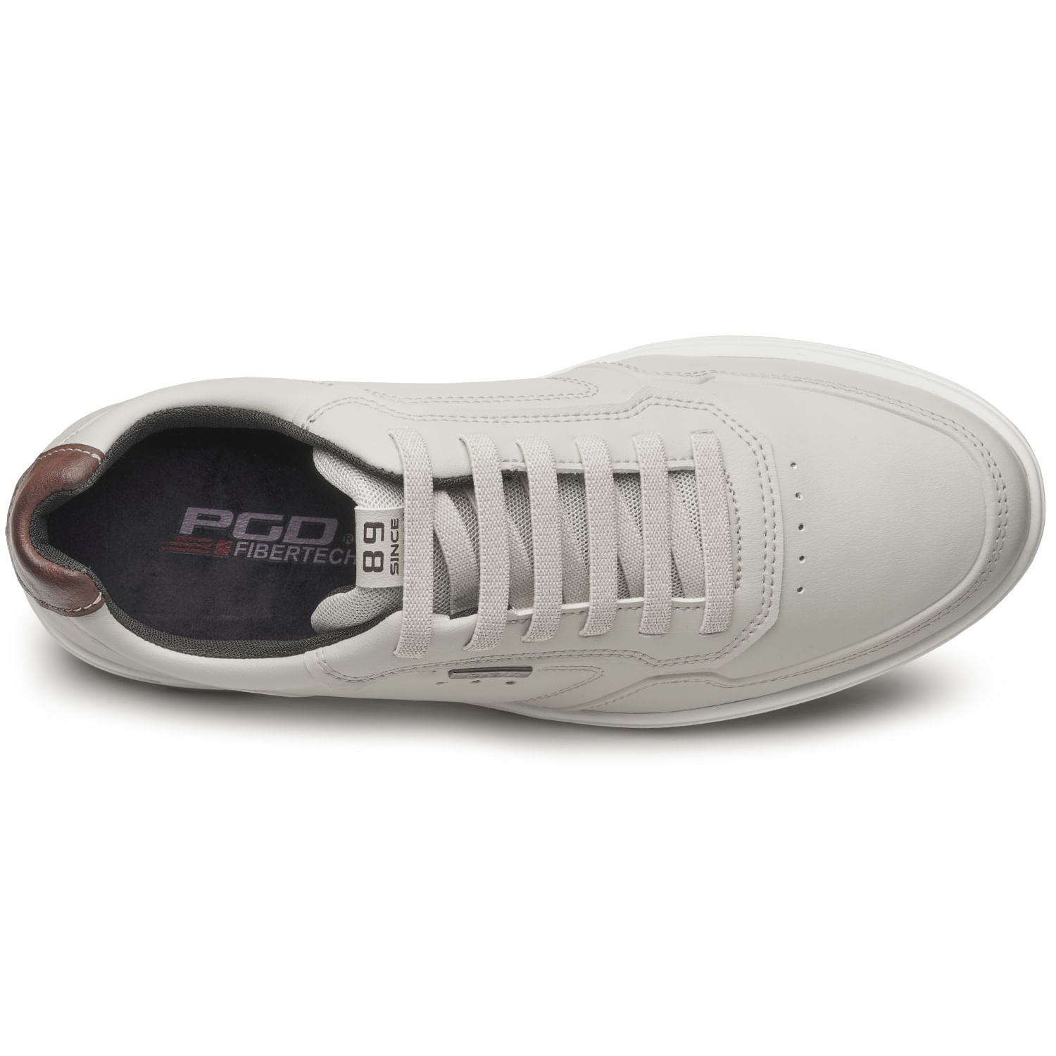 Sapatênis Pegada Masculino em Microfibra White 172001-02 Cinza 5