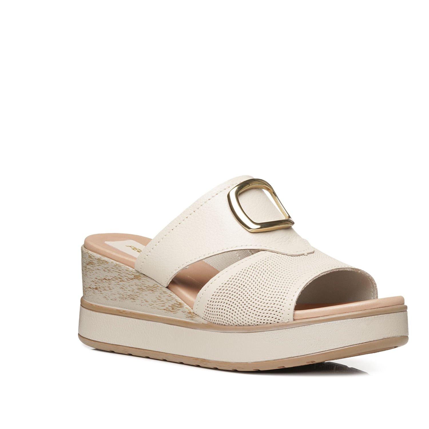 Tamanco Pegada Feminino em Couro Off White 234206-02 Branco 3