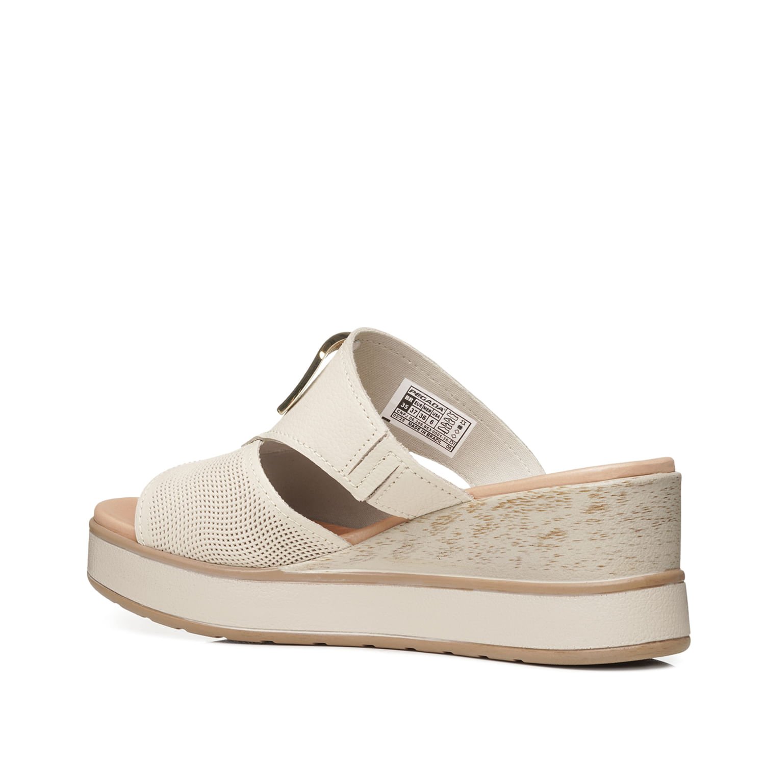 Tamanco Pegada Feminino em Couro Off White 234206-02 Branco 4