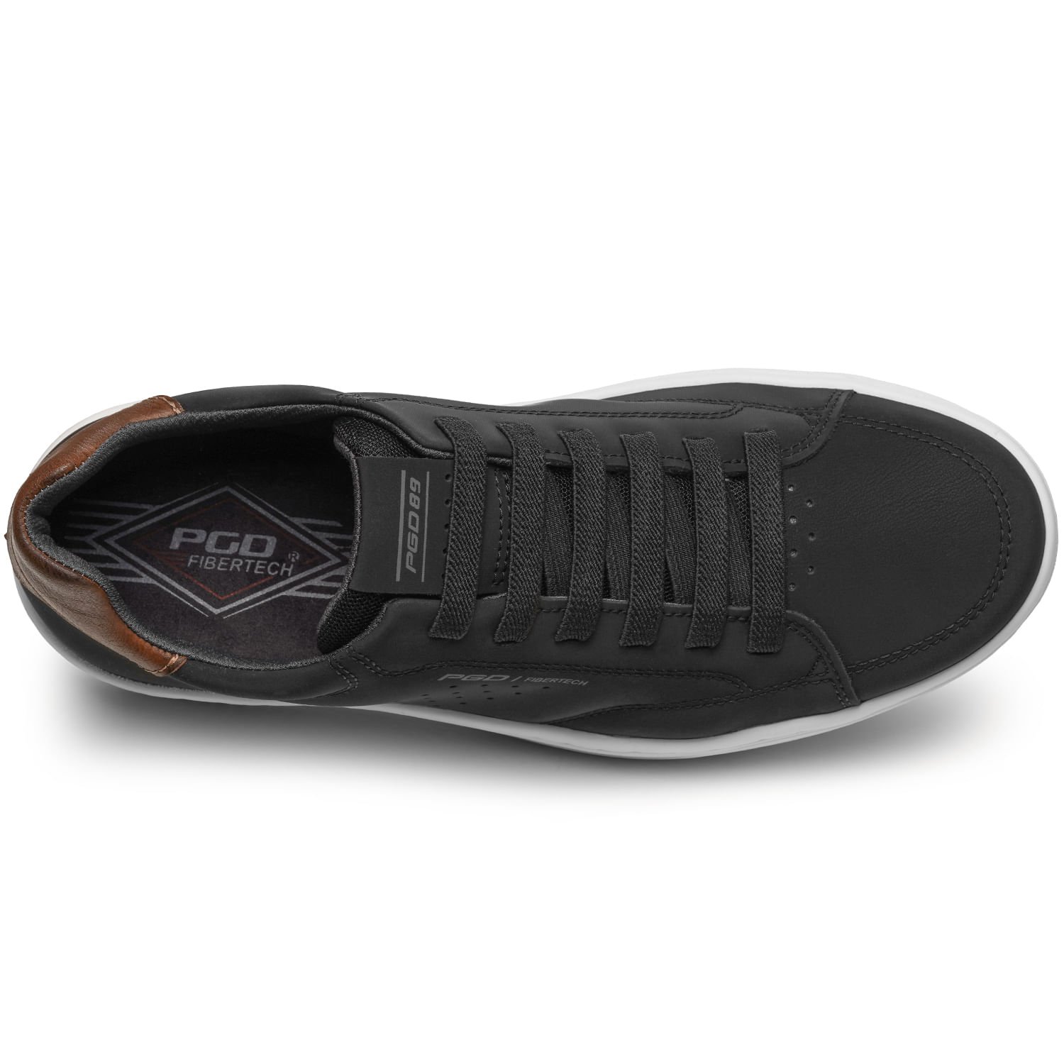 Sapatênis Pegada Masculino em Microfibra Preto 171907-07 Preto 6