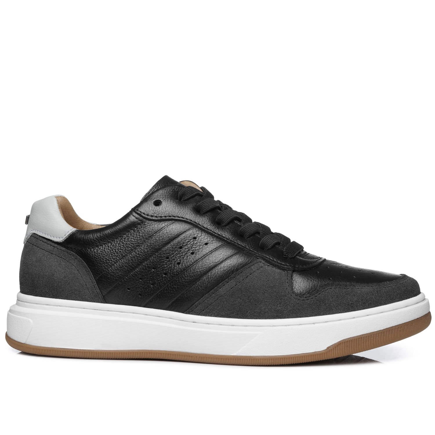 Tênis Casual Pegada Masculino em Couro Preto 111721-05