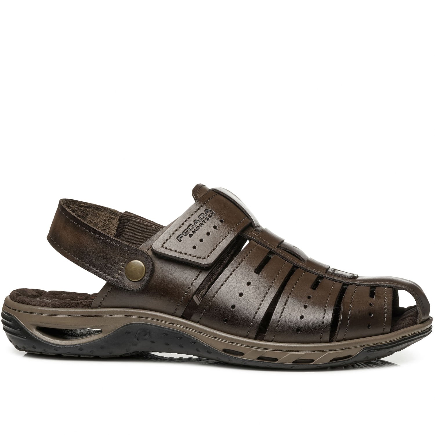 Sandália Pegada Masculino em Couro Cravo 131676-02 Cravo 1