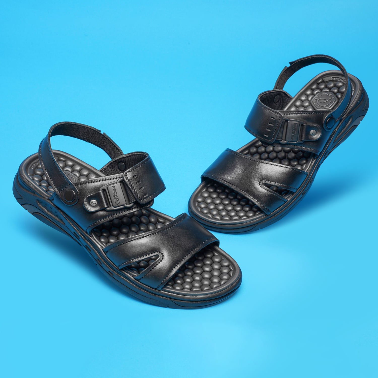 Sandália Pegada Masculino em Couro Preto 134553-03 Preto 2