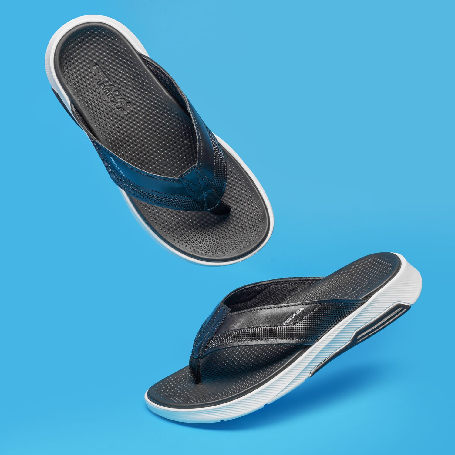 Chinelo Pegada Masculino em Couro Preto 134701-05 Preto 2