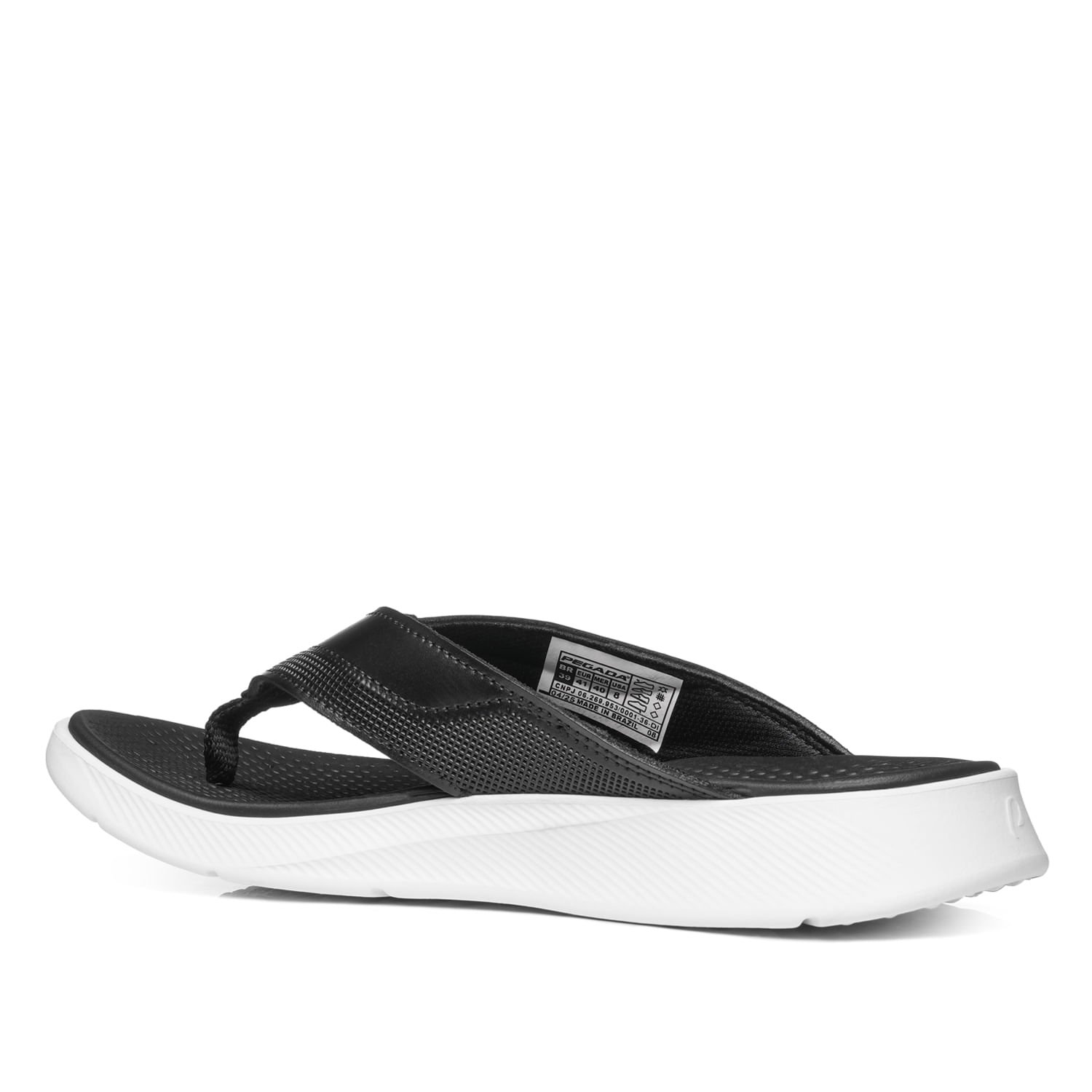 Chinelo Pegada Masculino em Couro Preto 134701-05 Preto 4