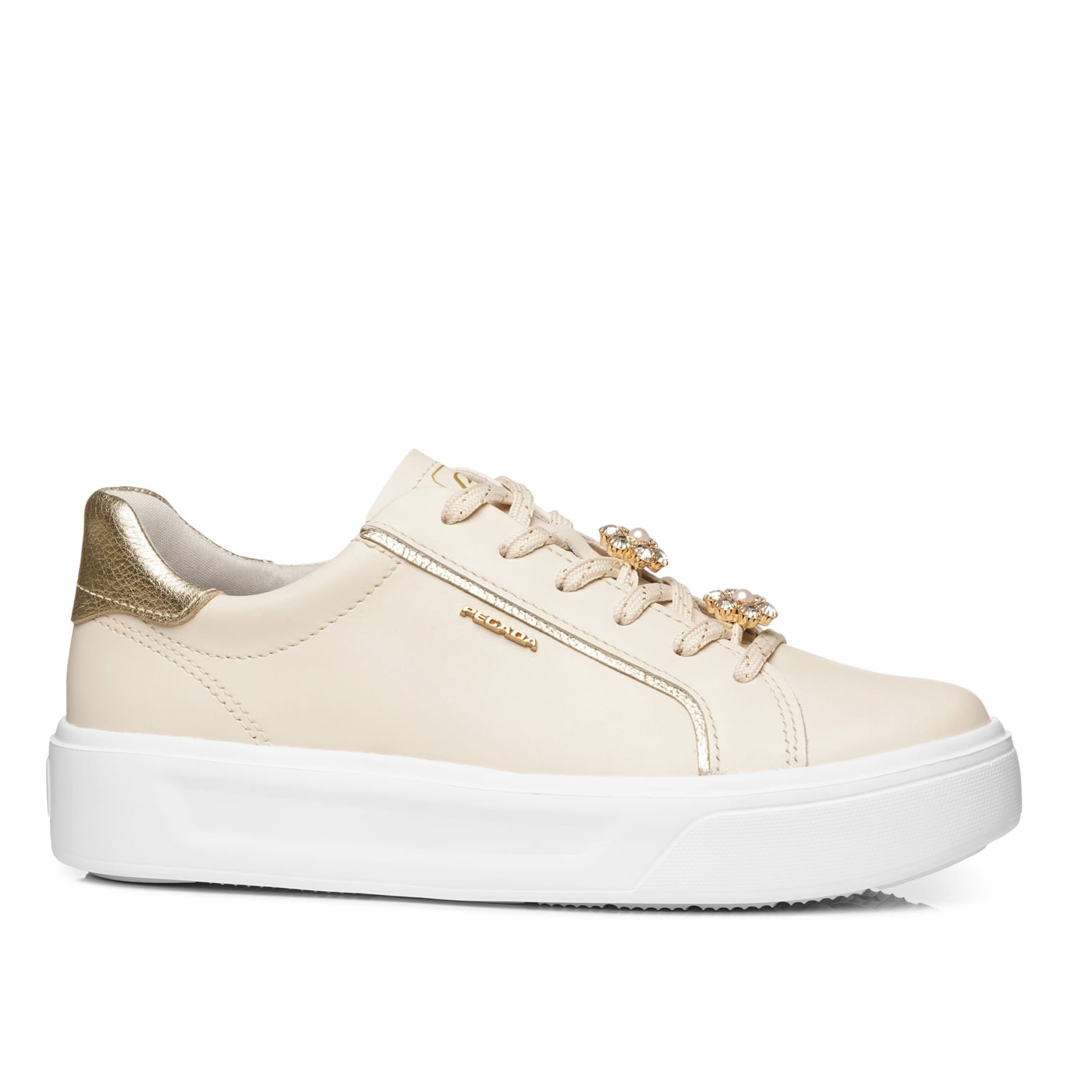 Tênis Pegada Feminino em Couro Milk 211221-02